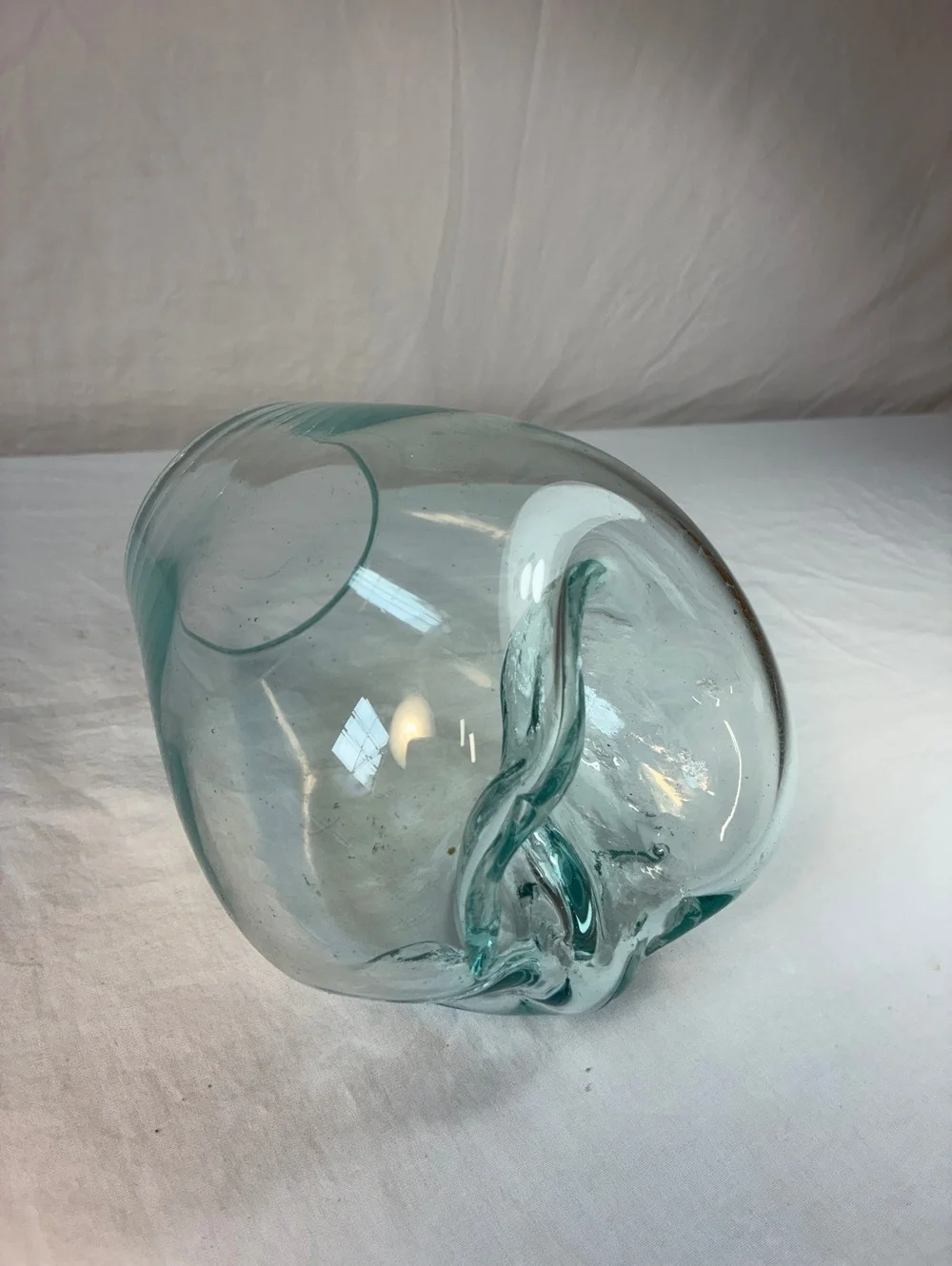 Hand-Blown Tilted Glass Vase